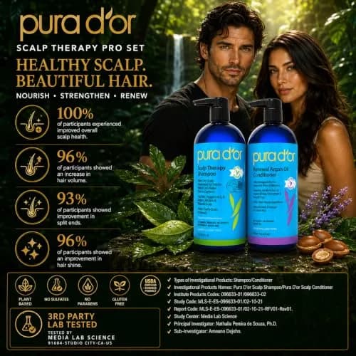 PURA D'OR Scalp Therapy Shampoo & Conditioner Set for Dryness, 946ml (32 Fl Oz) | Hair Regrowth Treatment for Thinning Hair thumbnail 8