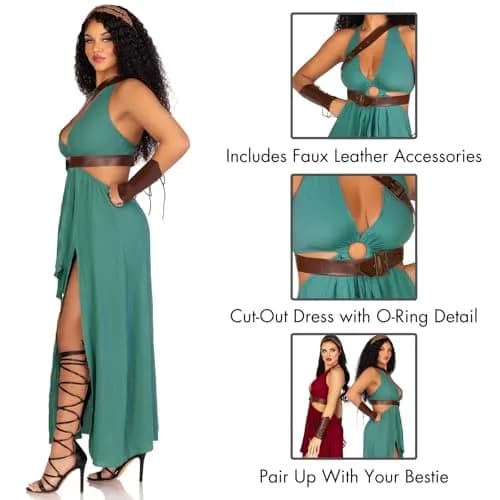 Leg Avenue Women's 4 Piece Warrior Maiden Costume X-Small | Goddess-Style Halloween Costume thumbnail 2