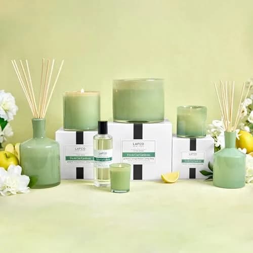 LAFCO NEW YORK 3-Wick Candle, Fresh Cut Gardenia - 30 oz | Long-Lasting Floral Scent, Reusable Glass Vessel thumbnail 6