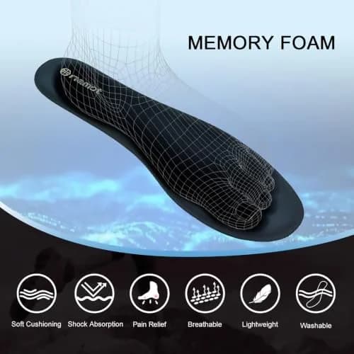 riemot Memory Foam Shoe Insoles for Women and Men Black-8mm EU 41 | Cloud-Soft Comfort Support thumbnail 3