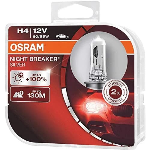 OSRAM Night Breaker Silver H4 | +100% Brightness, 12V Halogen Headlamp Duo Box thumbnail 2