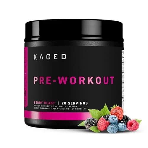 Kaged Original Pre Workout Powder | Berry Blast | 20 Servings | Supports Focus & Muscle Pumps thumbnail 1