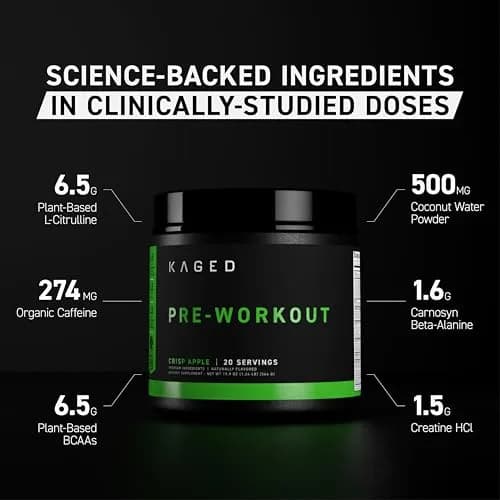 Kaged Original Pre Workout Powder | Berry Blast | 20 Servings | Supports Focus & Muscle Pumps thumbnail 2