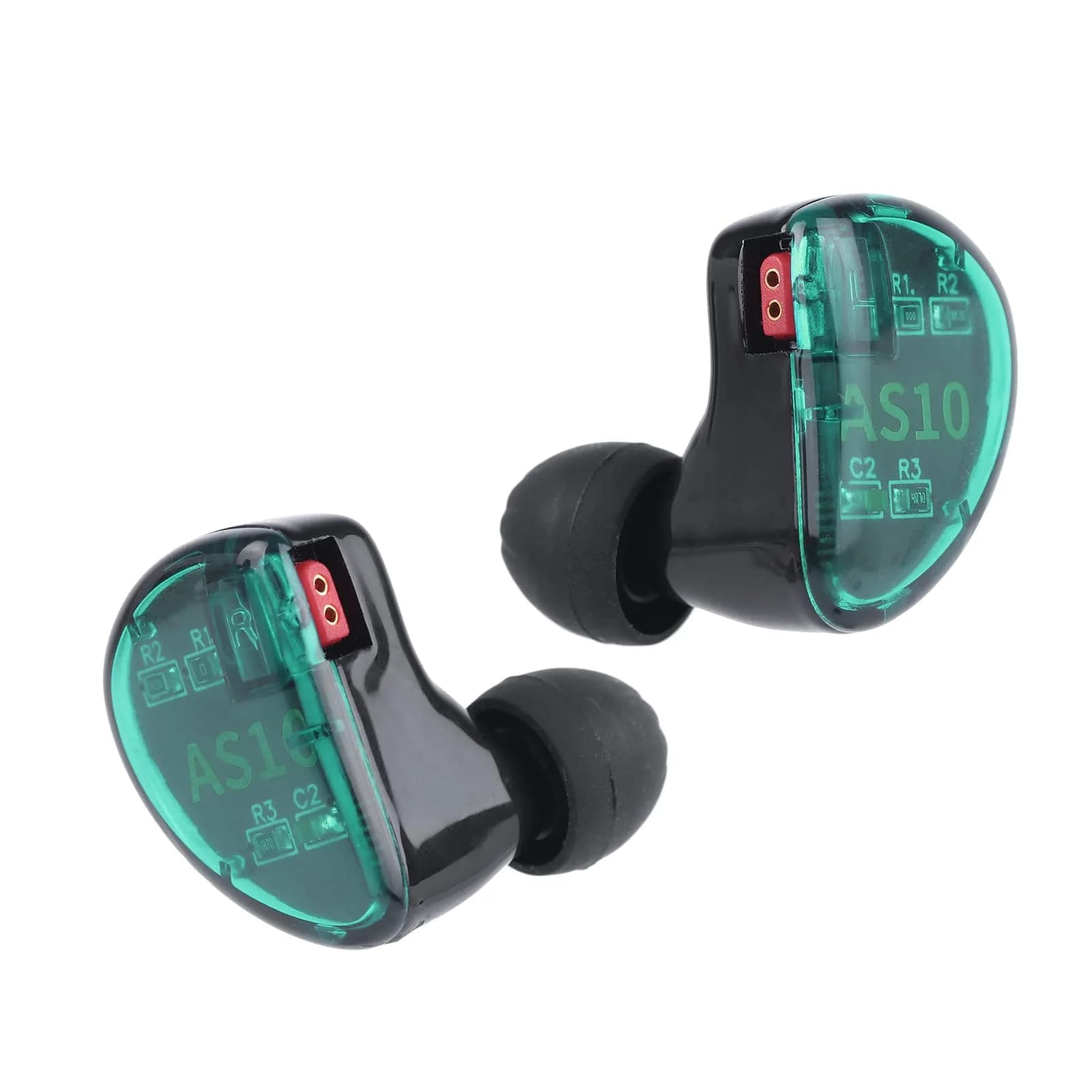 Linsoul KZ AS10 5BA HiFi Stereo In-Ear Monitor Earphones | Detachable 3.5mm Cyan