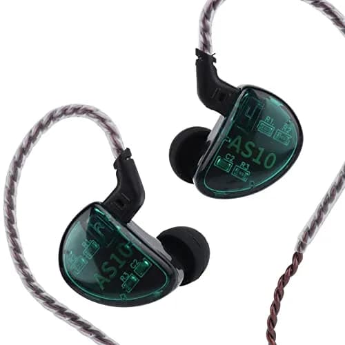 Linsoul KZ AS10 5BA HiFi Stereo In-Ear Monitor Earphones | Detachable 3.5mm Cyan thumbnail 4