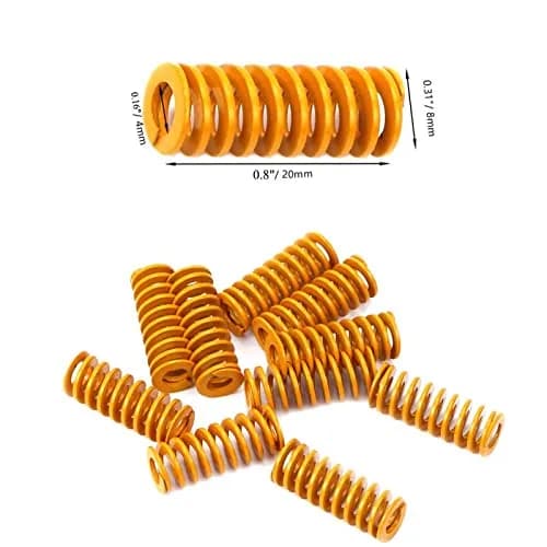 Orgrimmar Yellow 20pcs Compression Mould Die Spring 8mm OD x 20mm Long | Light Load Compression Springs thumbnail 2