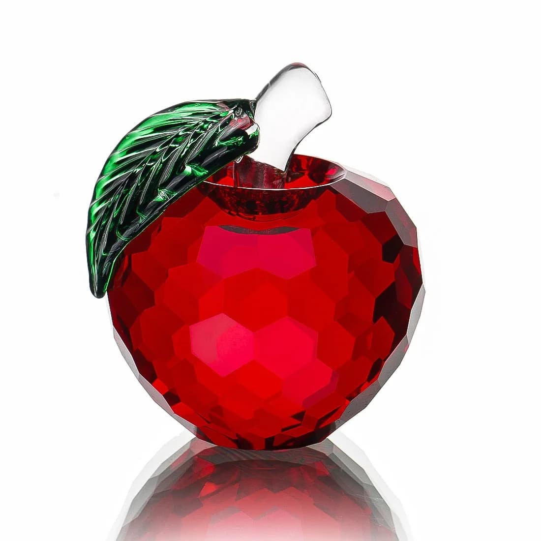 H&D HYALINE & DORA 40mm Red Crystal Apple Paperweight Christmas Eve Decor | Elegant Gift for Office & Home