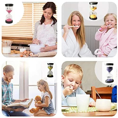 KSM UP Sand Timer 6 Colors Hourglass 1/3/5/10/15/30 Minutes | Colorful, Shock-Resistant Kids & Classroom Timer thumbnail 5