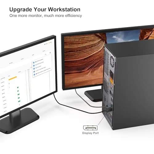 AVACON 4K DisplayPort to HDMI 6 Feet Cable 2 Pack | Uni-Directional DP 1.2 to HDMI 1.4, 3840x2160@30Hz, Gold-Plated, Shielded, Black thumbnail 7