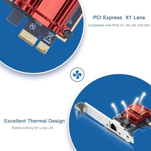 H!Fiber Gigabit PCIe NIC with Intel I210 Chip, 1Gb Network Card (1 Pack) | Intel I210-T1 Compatible Ethernet Adapter thumbnail 4