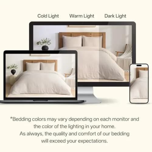 DAPU 100% French Linen Duvet Cover King | Natural Linen Bedding for Summer & All Seasons thumbnail 6