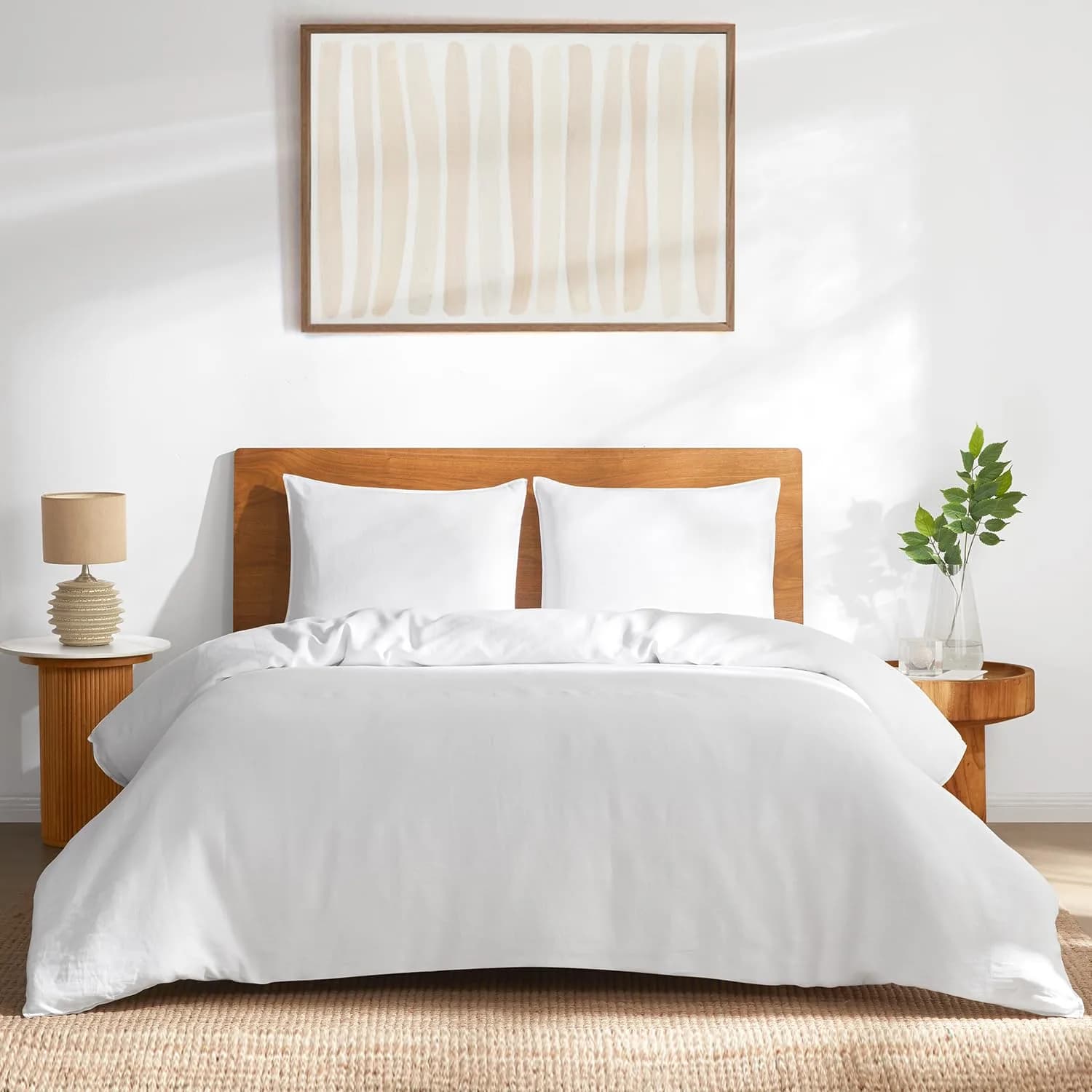 DAPU 100% French Linen Duvet Cover King | Soft, Warm & Natural Linen Bedding