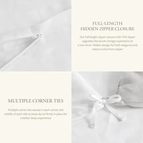 DAPU 100% French Linen Duvet Cover King | Soft, Warm & Natural Linen Bedding thumbnail 6