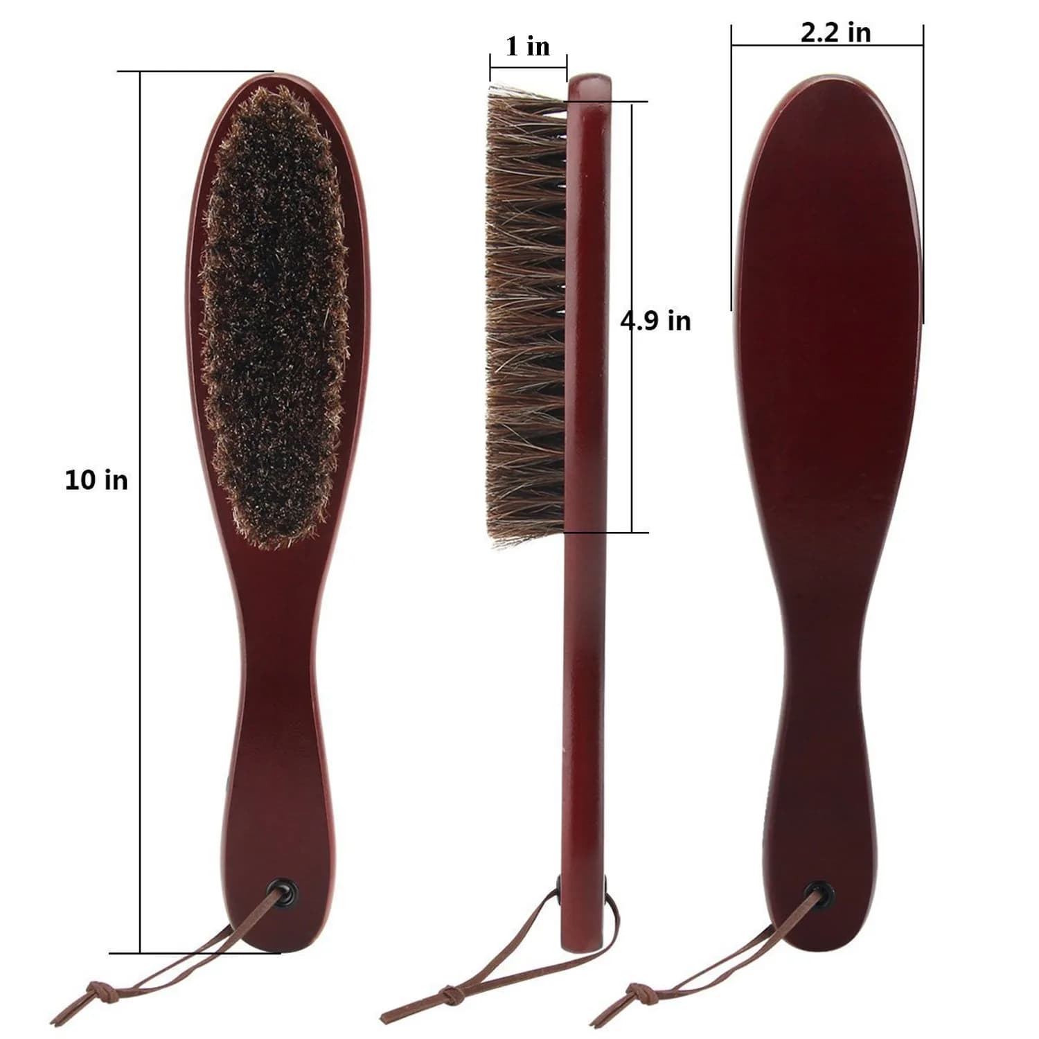 Cokaka Garment Brush with Soft Horsehair & Walnut Wood Handle | Removes Lint, Dust, Pet Hair from Coats, Suits, Furniture - view 2