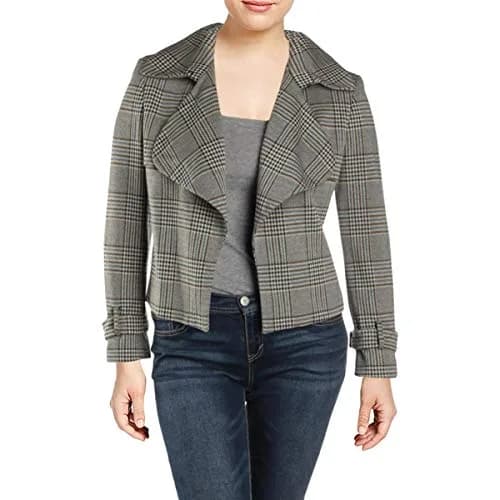 Anne Klein Houndstooth Trench Jacket Blazer, Fir Combo, Size 2 | Classic Women's Blazer for Fall thumbnail 1