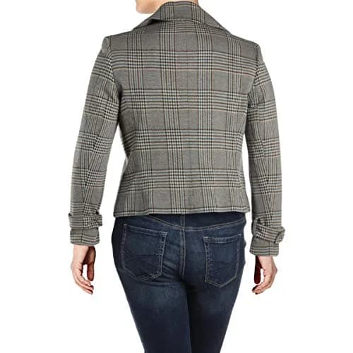 Anne Klein Houndstooth Trench Jacket Blazer, Fir Combo, Size 2 | Classic Women's Blazer for Fall thumbnail 2