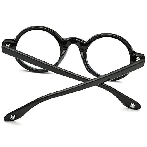 HEPIDEM Vintage Retro Round Optical Glasses Frame 46mm (Black) | Full Rim Acetate Eyeglass Frame thumbnail 6