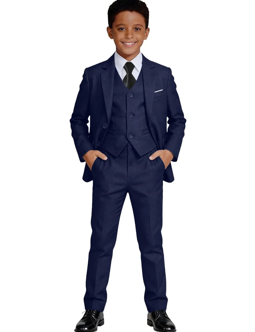Visaccy Boys Suit 5T | Slim Fit Black Formal Suit for Toddler in India — Blue / 14 Years