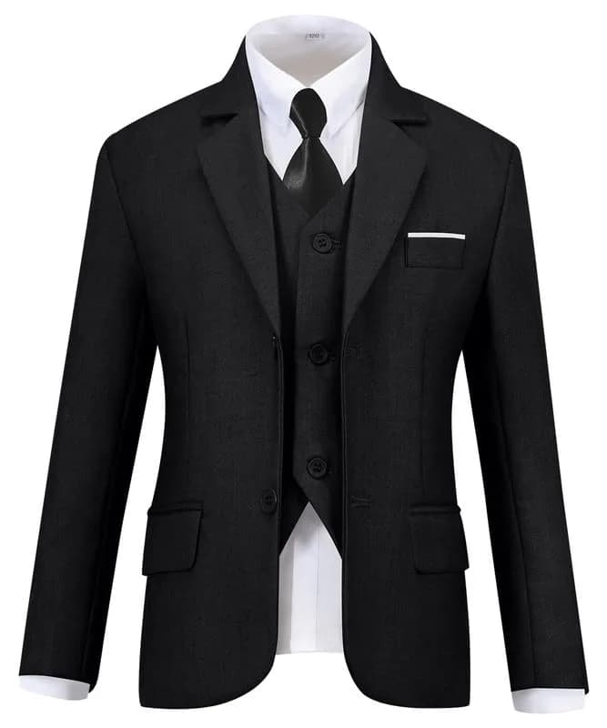 Visaccy Boys Suit 5T | Slim Fit Black Formal Suit for Toddler in India thumbnail 5
