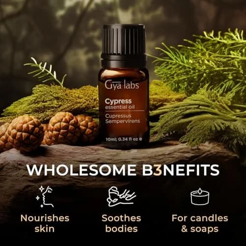 Gya Labs Cypress Essential Oil 10ml (0.34 Fl Oz) | Natural Green & Earthy Aroma for Diffusers & Candles thumbnail 5