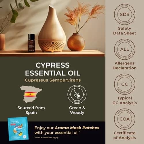 Gya Labs Cypress Essential Oil 10ml (0.34 Fl Oz) | Natural Green & Earthy Aroma for Diffusers & Candles thumbnail 6