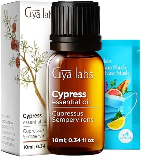 Gya Labs Cypress Essential Oil 10ml (0.34 Fl Oz) | Natural Green & Earthy Aroma for Diffusers & Candles thumbnail 1