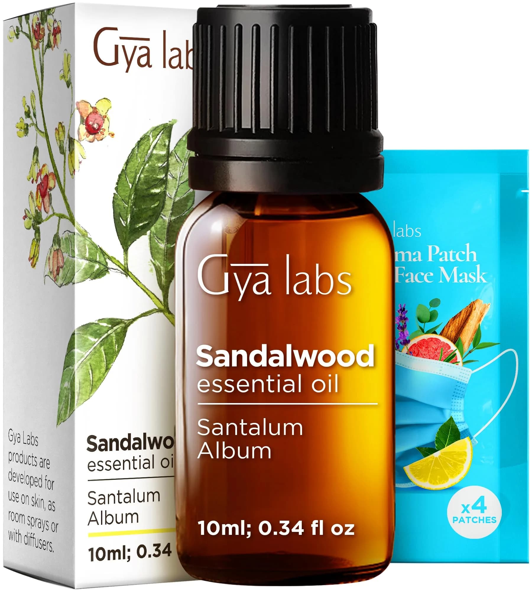 Gya Labs 100% Pure Sandalwood Essential Oil, 10ml (0.34 Fl Oz) | Calming Aroma for Diffusers, Skin Care & Candle Making - main product image