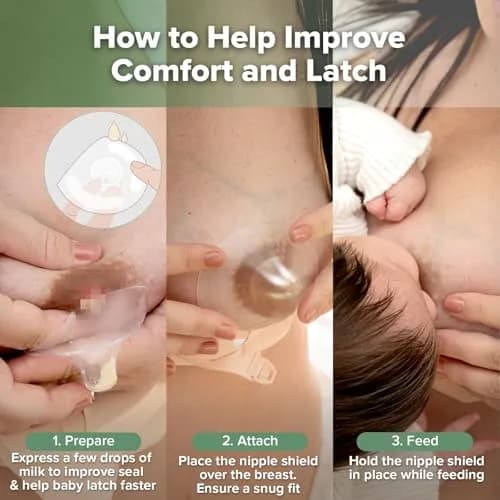 haakaa Silicone Nipple Shields for Breastfeeding with Carry Case, 18mm (2-Pack) | Patented Cut-Out Shape for Latch Support thumbnail 5