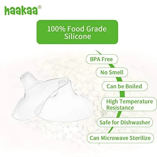 haakaa Silicone Nipple Shields for Breastfeeding with Carry Case, 18mm (2-Pack) | Patented Cut-Out Shape for Latch Support thumbnail 8