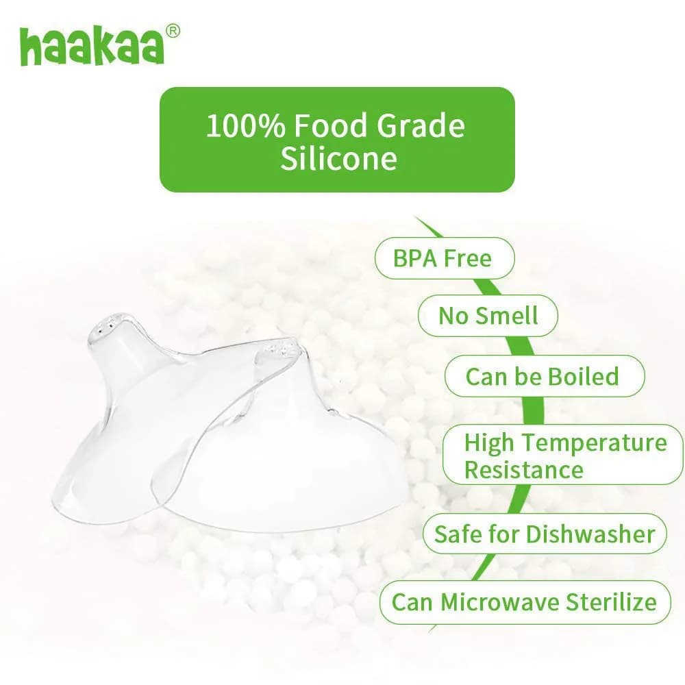 haakaa Silicone Nipple Shields for Breastfeeding with Carry Case, 18mm (2-Pack) | Patented Cut-Out Shape for Latch Support - view 8