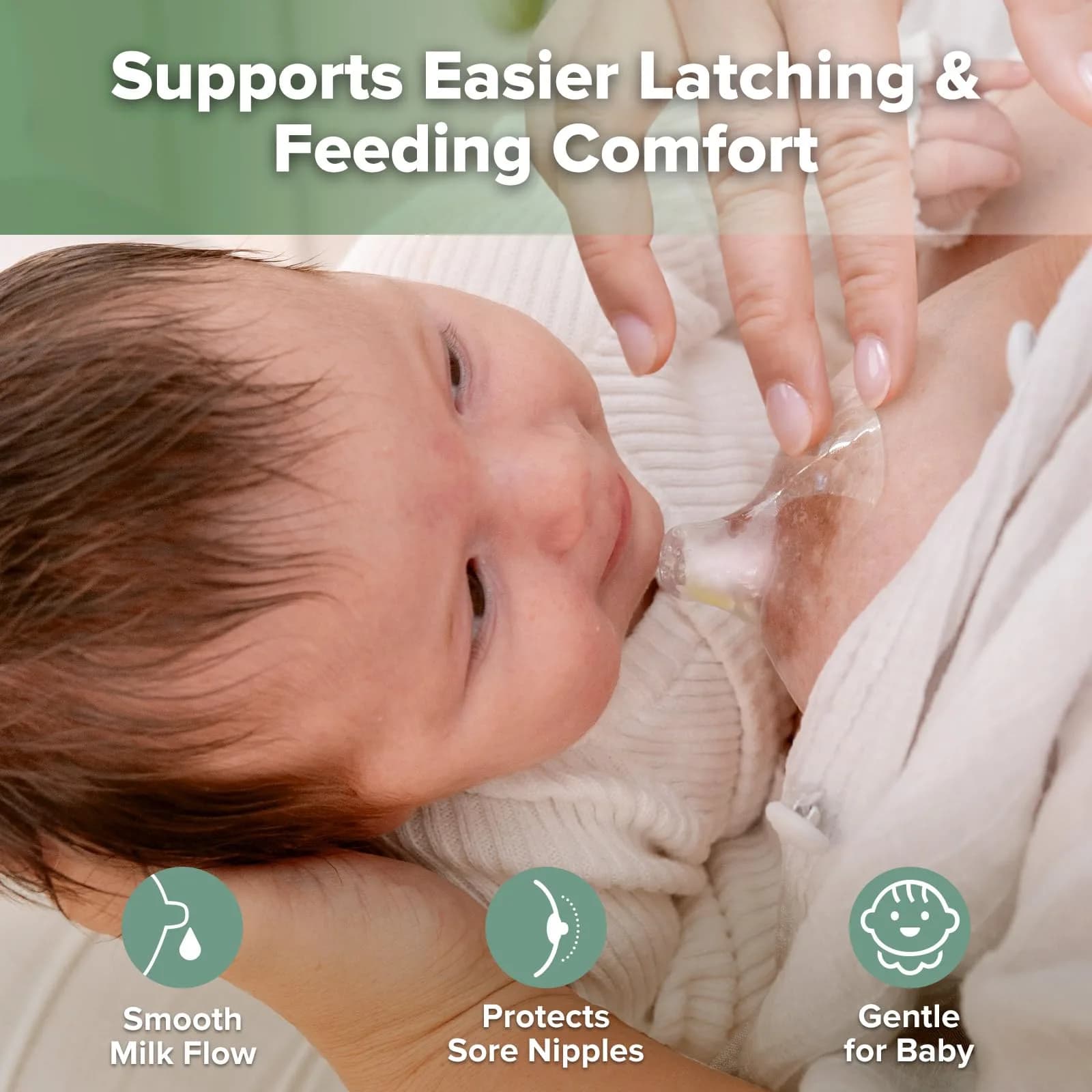 haakaa Silicone Nipple Shields for Breastfeeding with Carry Case, 18mm (2-Pack) | Patented Cut-Out Shape for Latch Support - view 2