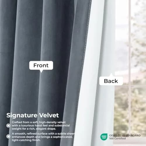 HPD Half Price Drapes Signature Velvet Thermal Blackout Curtains 50W x 84L | Insulated & Privacy-Enhancing (120 chars) thumbnail 5