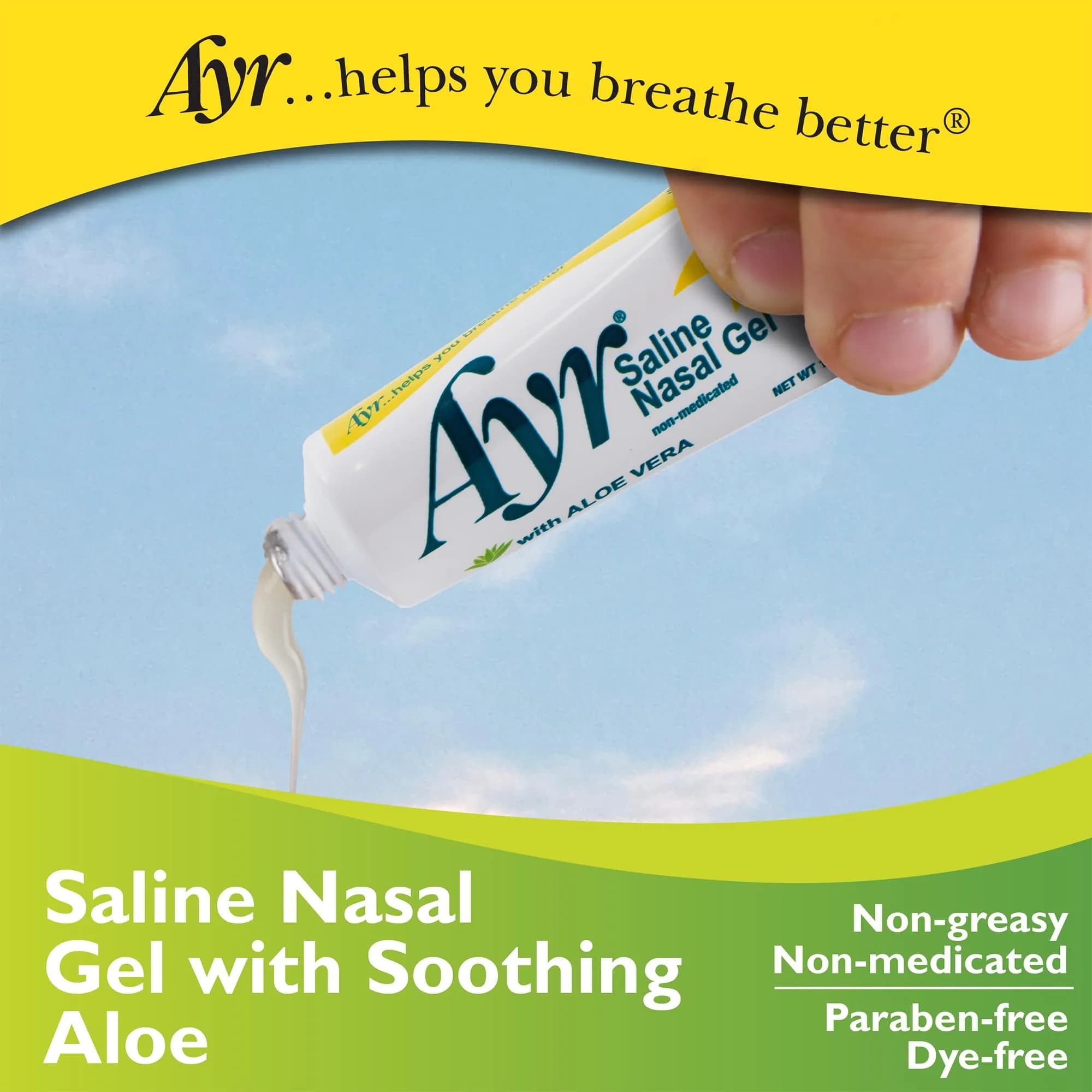 AYR Saline Nasal Gel with Aloe 29.57ml (1.0 Fl Oz) | Soothes Dry Noses - view 7