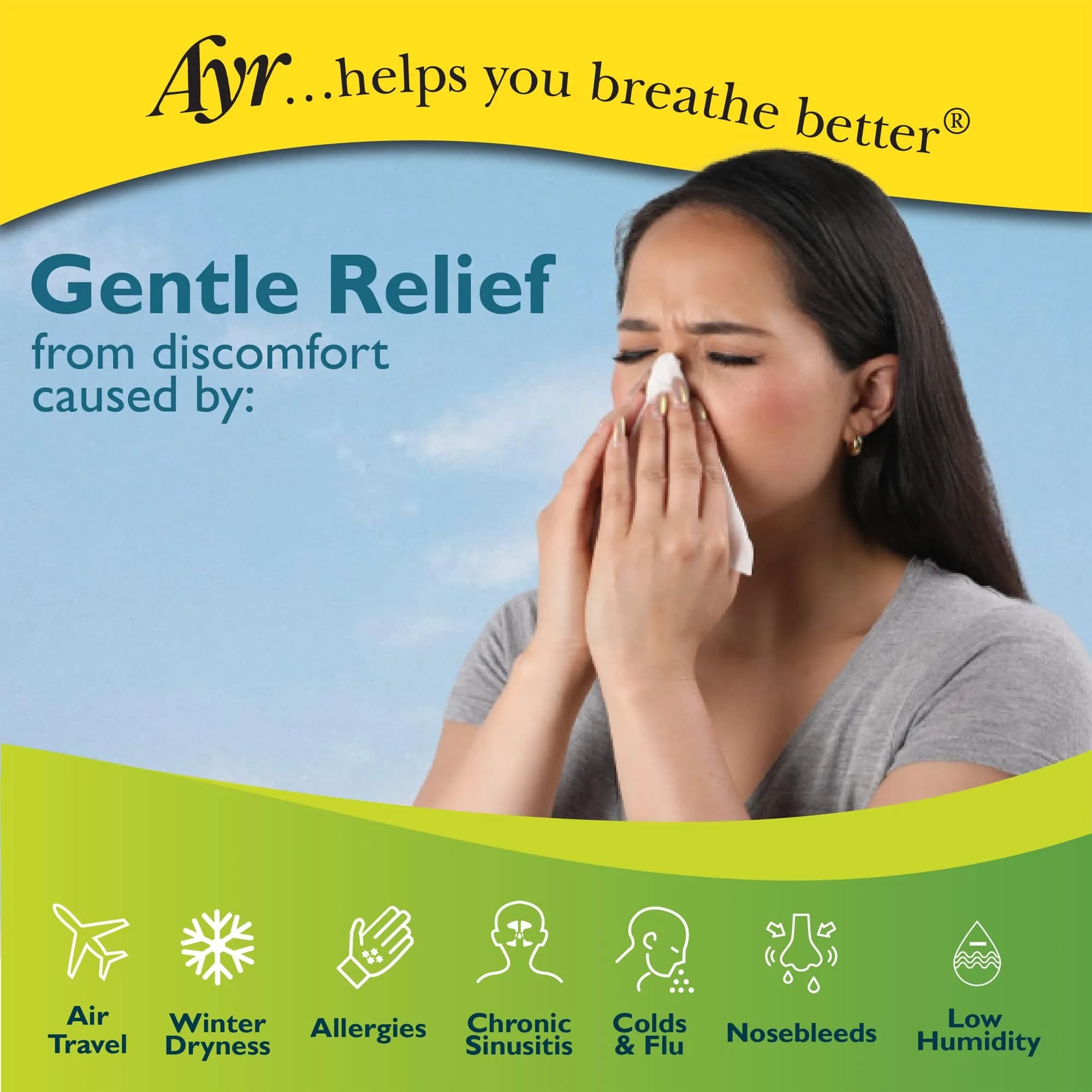 AYR Saline Nasal Gel with Aloe 29.57ml (1.0 Fl Oz) | Soothes Dry Noses - view 3