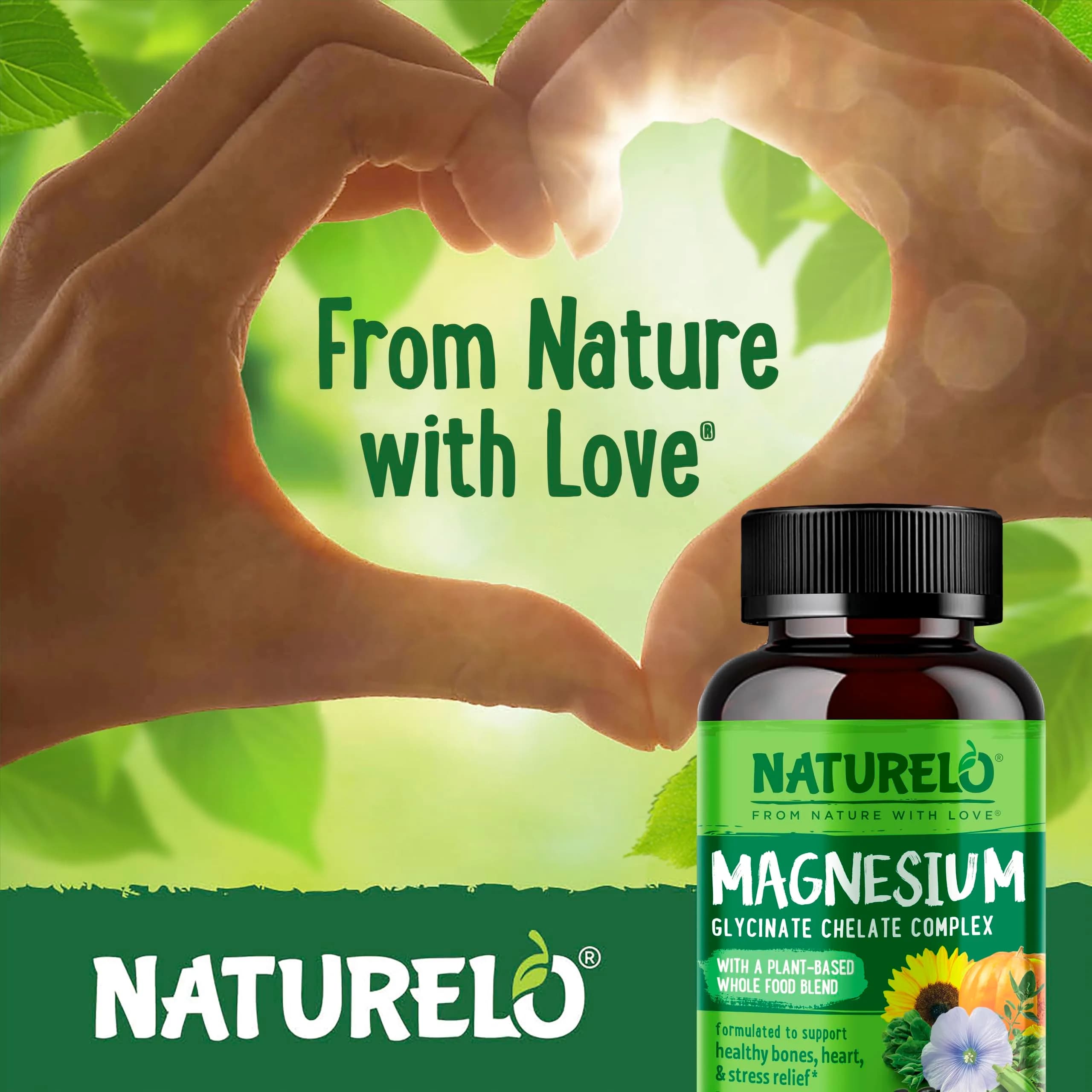 NATURELO Magnesium Glycinate Chelate Complex 200 mg 120 Count | Supports Calm, Sleep & Muscle Relief - view 5