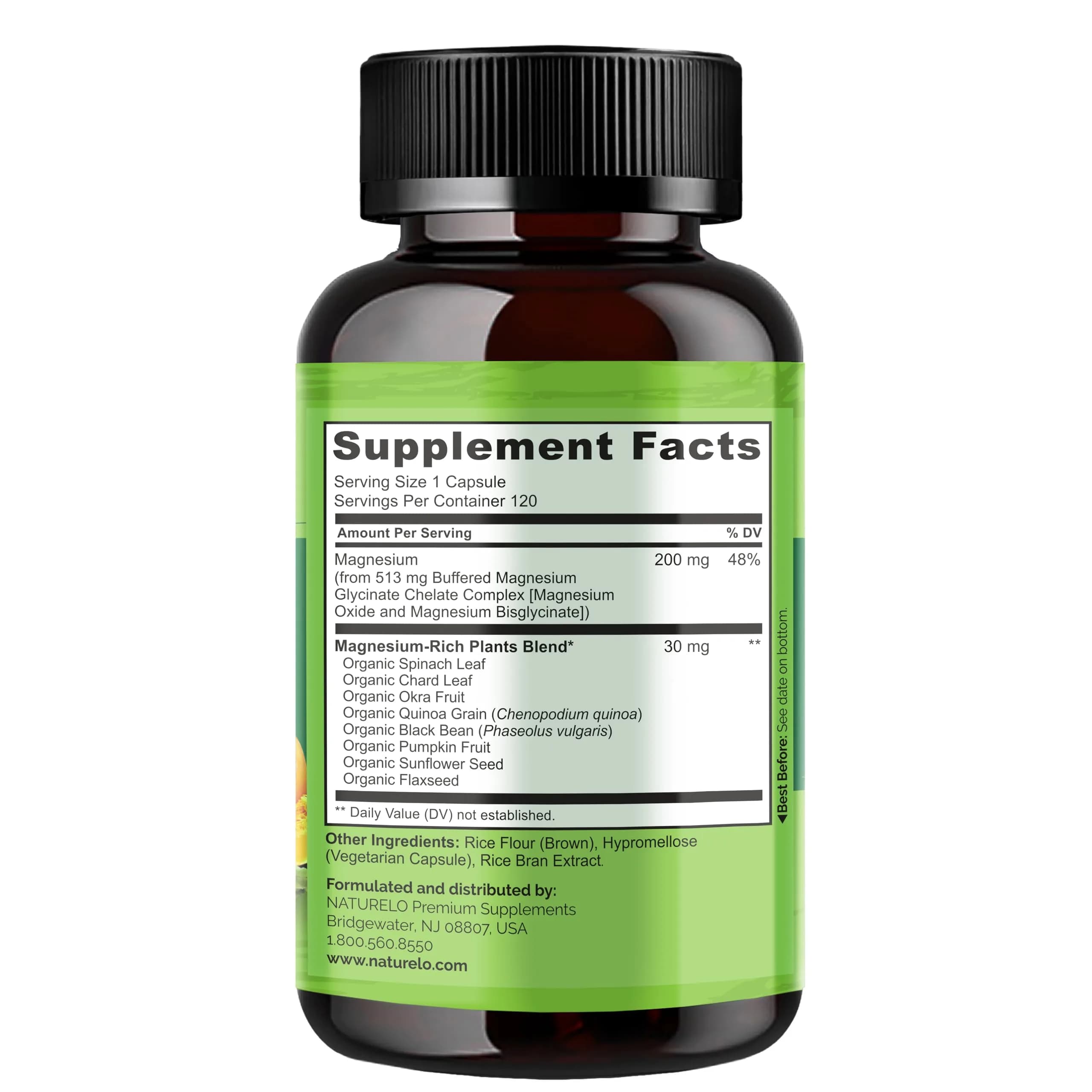 NATURELO Magnesium Glycinate Chelate Complex 200 mg 120 Count | Supports Calm, Sleep & Muscle Relief - view 6