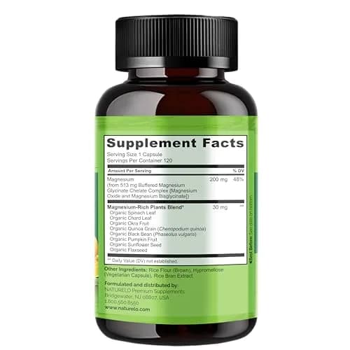 NATURELO Magnesium Glycinate Chelate Complex 200 mg 120 Count | Supports Calm, Sleep & Muscle Relief thumbnail 6