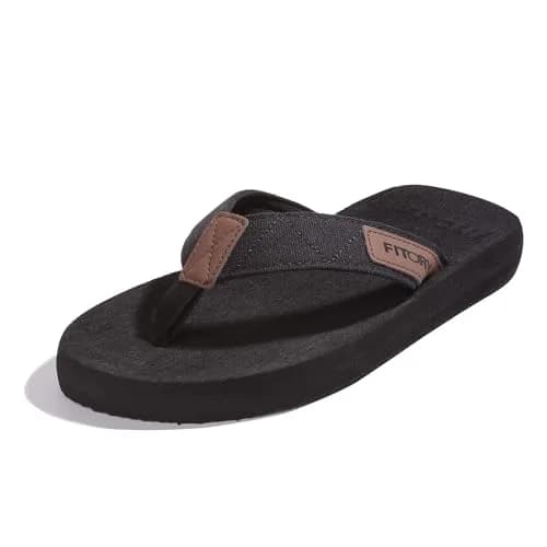 FITORY Men's Flip-Flops, Thongs Sandals Comfort Slippers for Beach | Water-Resistant, Arch Support, Non-slip Sole thumbnail 1