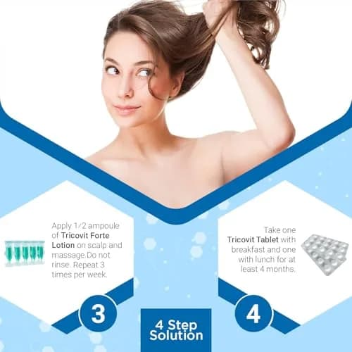 Tricovit Forte Hair Loss Treatment - Hair Growth Products for Women & Men - Sebum Regulator (2.7 Fl Oz) thumbnail 6