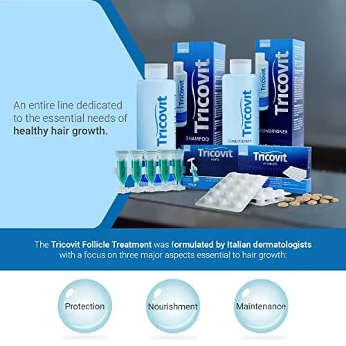 Tricovit Forte Hair Loss Treatment - Hair Growth Products for Women & Men - Sebum Regulator (2.7 Fl Oz) thumbnail 8
