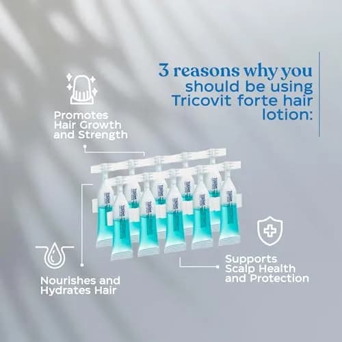 Tricovit Forte Hair Loss Treatment - Hair Growth Products for Women & Men - Sebum Regulator (2.7 Fl Oz) thumbnail 3