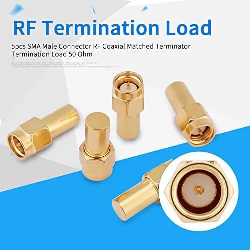 Hilitand SMA Male Coaxial Terminator 50 Ohm 2W Gold Plated | 5pcs Pack thumbnail 3