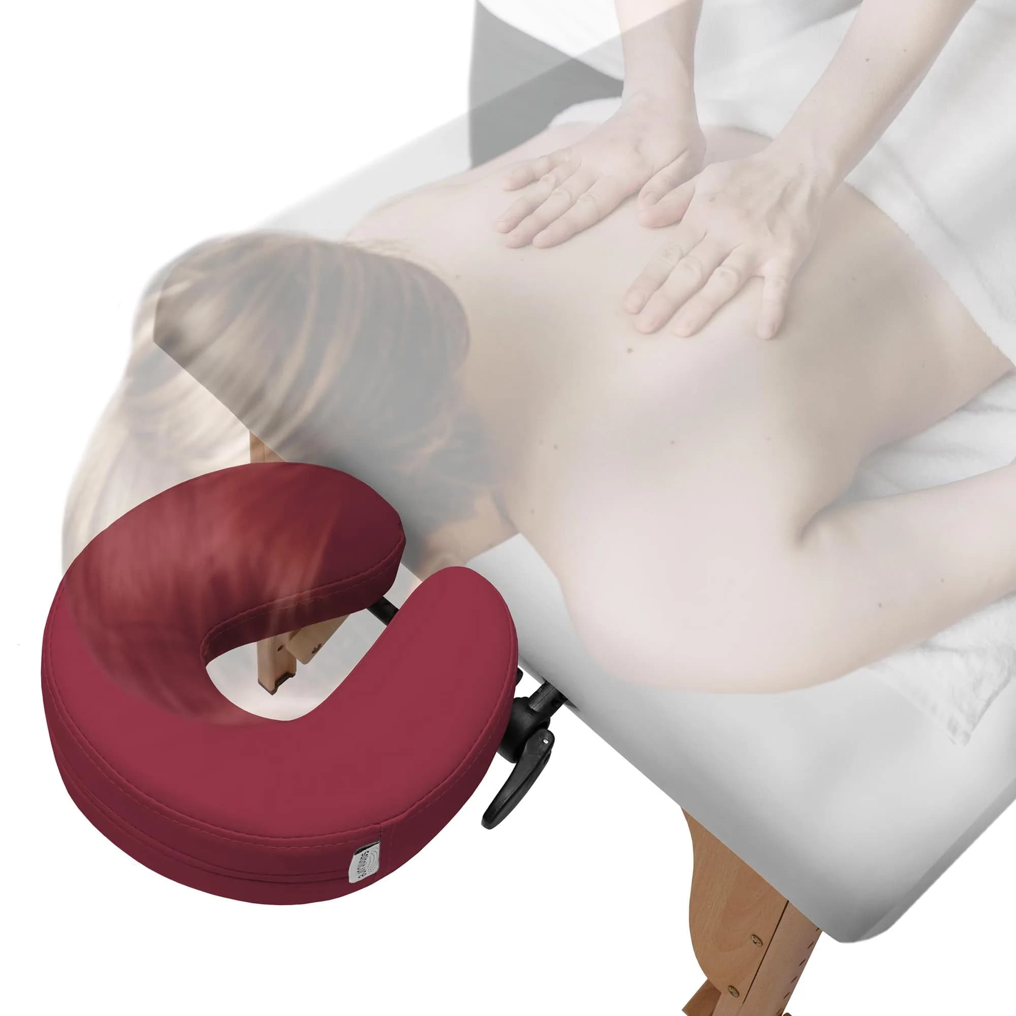 Saloniture Adjustable Massage Table Face Cradle and Pillow 3" Foam - Burgundy | Universal Fit for Portable Massage Tables - view 5