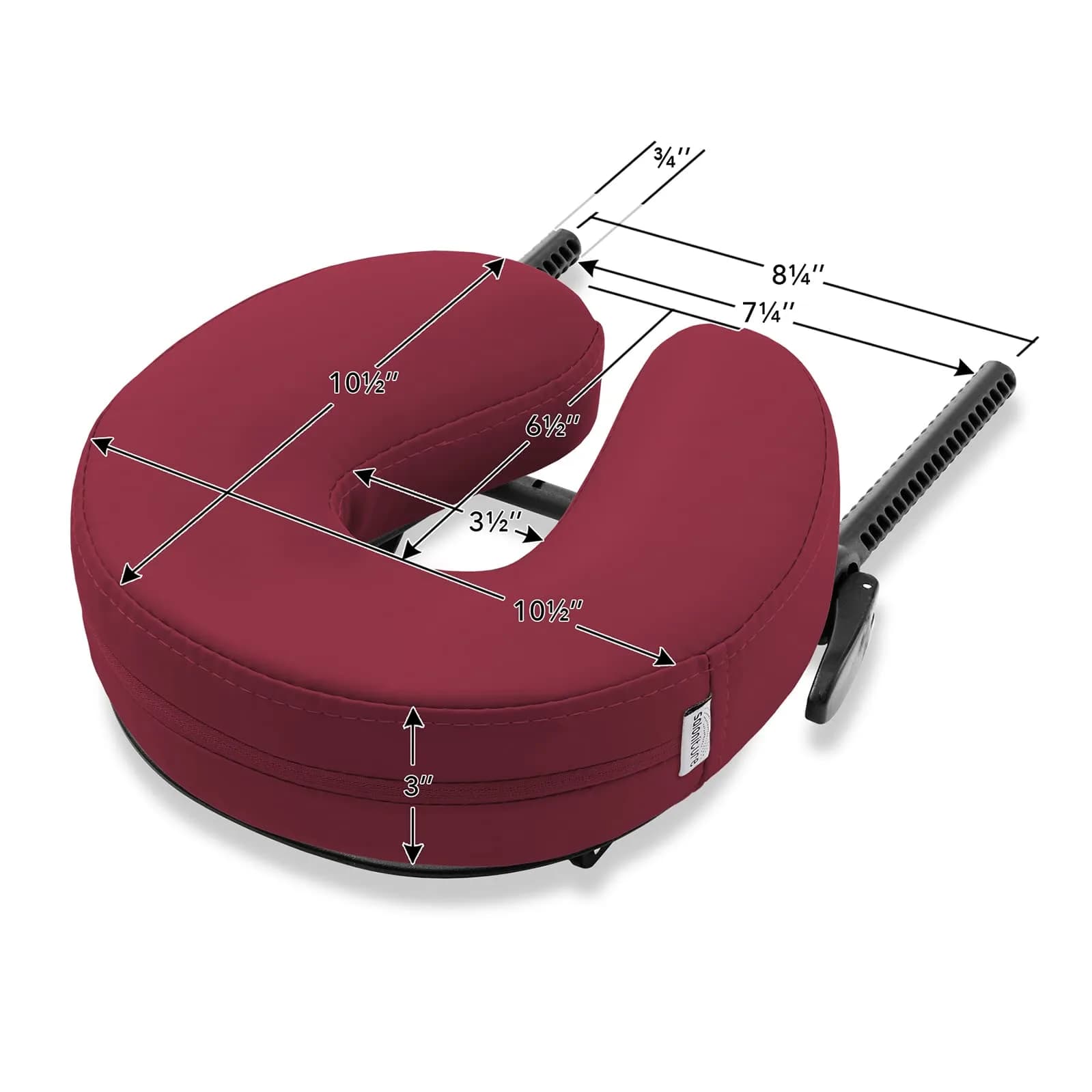 Saloniture Adjustable Massage Table Face Cradle and Pillow 3" Foam - Burgundy | Universal Fit for Portable Massage Tables - view 6