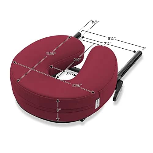 Saloniture Adjustable Massage Table Face Cradle and Pillow 3" Foam - Burgundy | Universal Fit for Portable Massage Tables thumbnail 6
