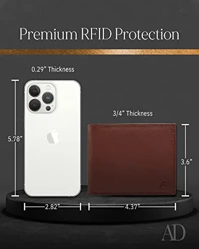 Access Denied Slim Leather Bifold Wallet for Men | RFID Blocking Card Holder with ID Window thumbnail 4