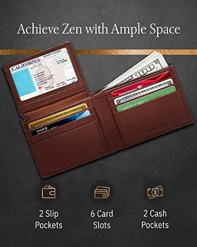 Access Denied Slim Leather Bifold Wallet for Men | RFID Blocking Card Holder with ID Window thumbnail 5