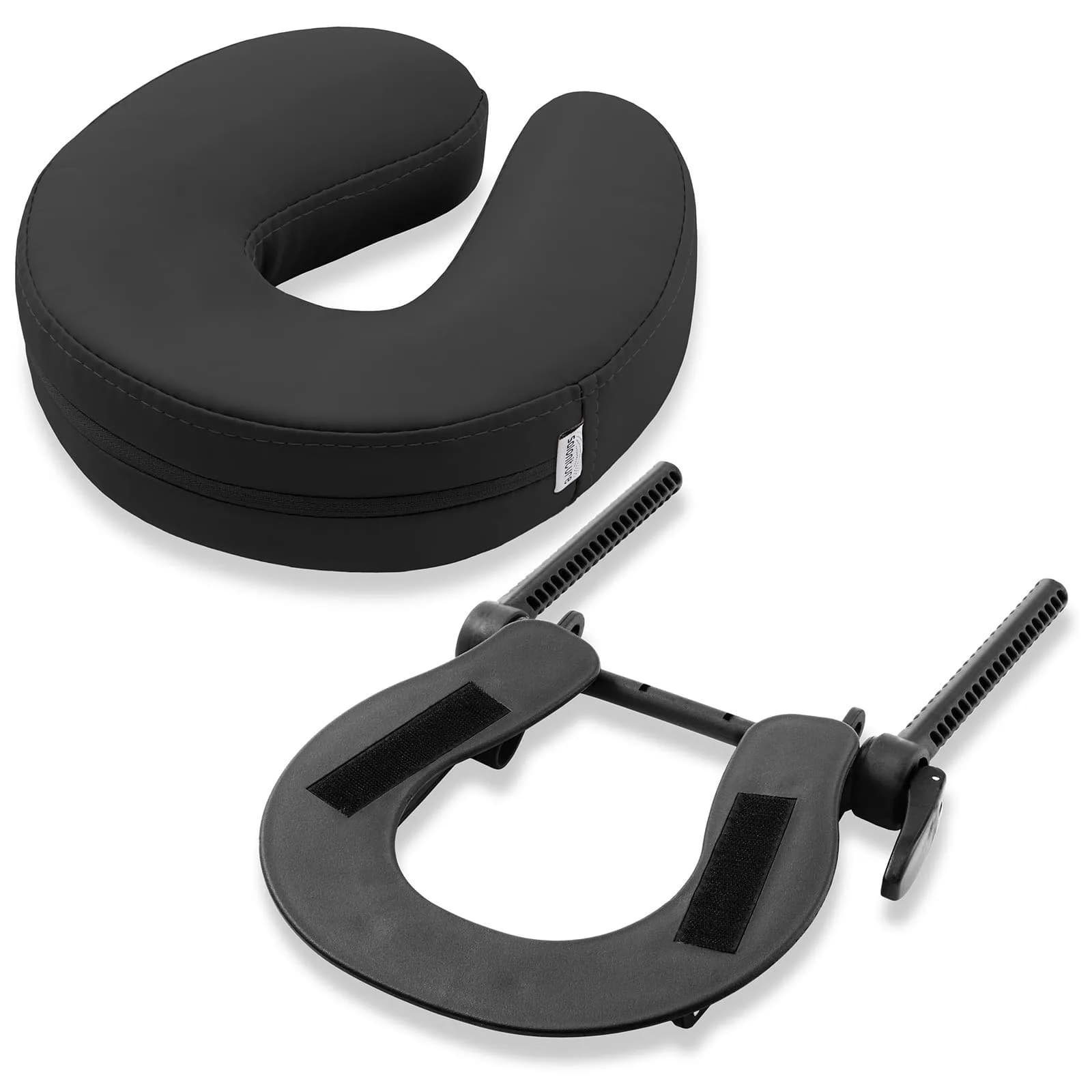 Saloniture Adjustable Massage Table Face Cradle and Pillow 3" Foam - Black | Universal Fit for Portable Tables - main product image