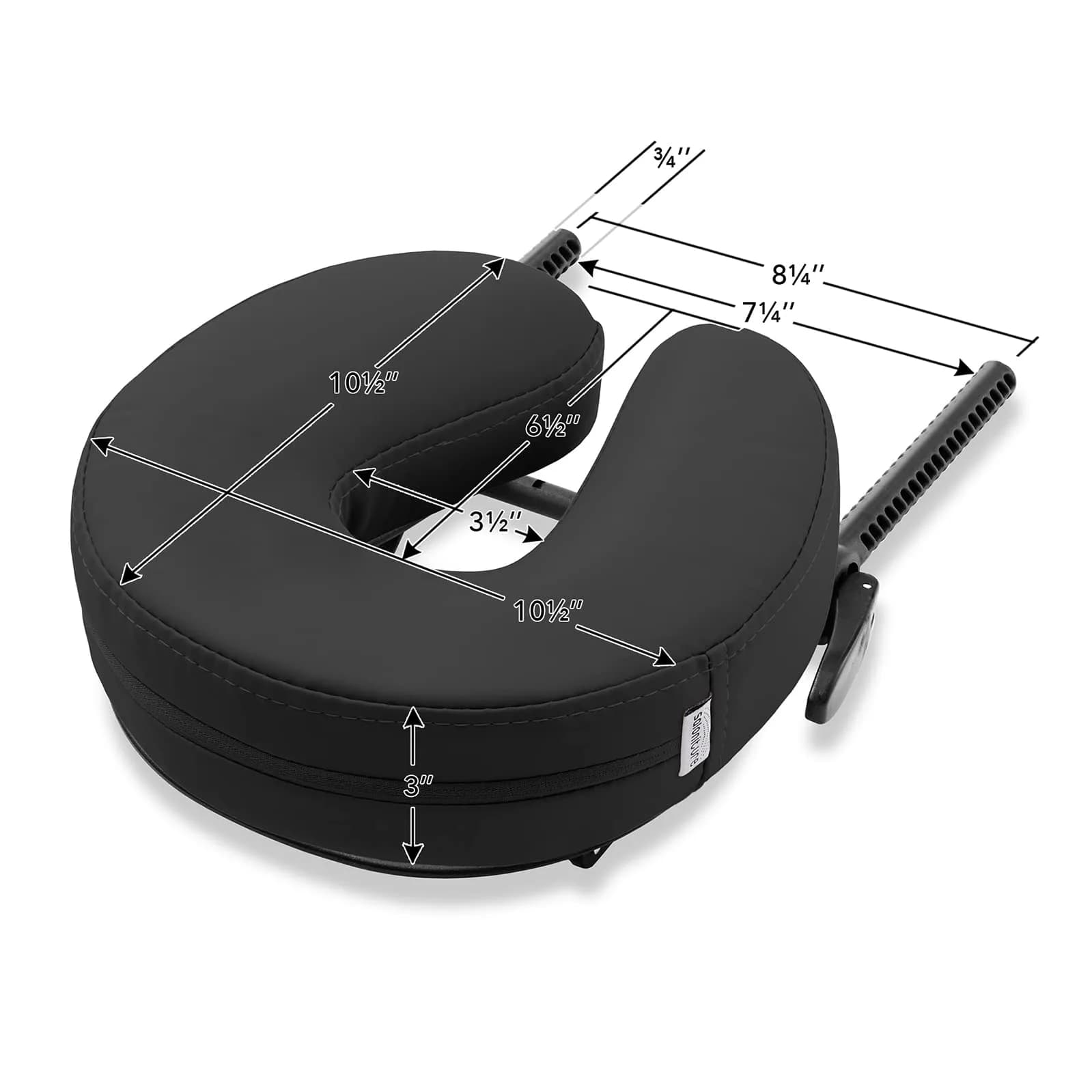 Saloniture Adjustable Massage Table Face Cradle and Pillow 3" Foam - Black | Universal Fit for Portable Tables - view 6