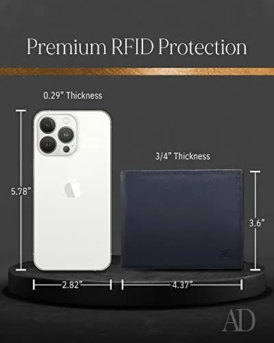 Access Denied Slim Leather Bifold Wallets For Men - Minimalist Mens Wallet RFID Blocking Card Holder With ID Window Gifts For Men thumbnail 4